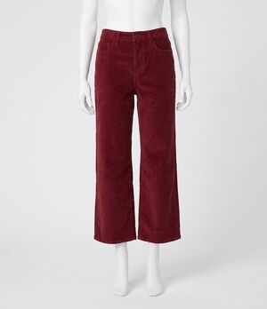 NEW JOE'S JEANS blake high rise wide leg crop jeans in syrah corduroy
